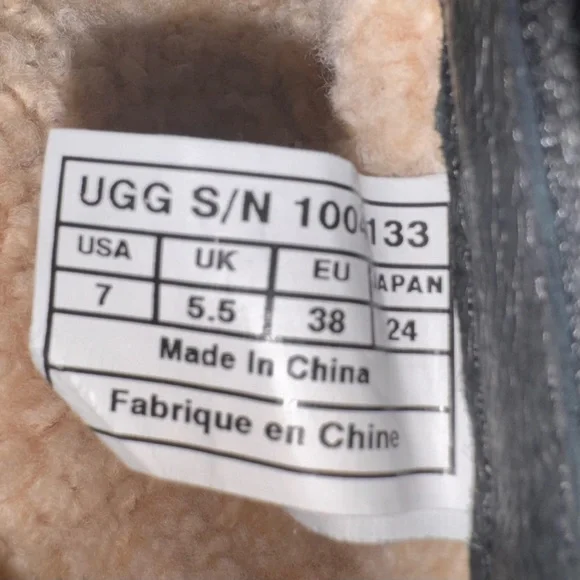 UGG Grandle Black Suede Boots with Shearling Lining - Picture 12 of 16